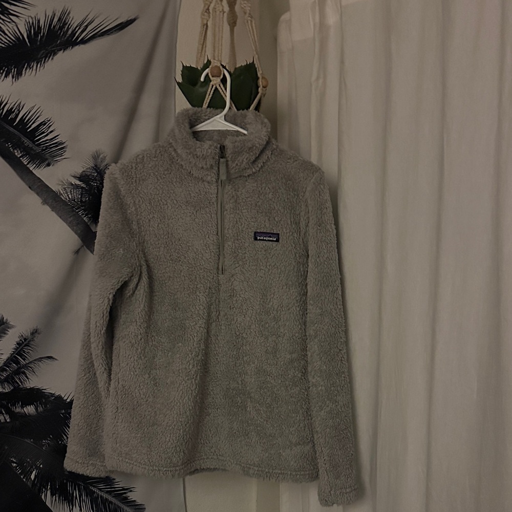 Patagonia Los Gatos 1/4 Zip Light Gray Plush Fleece Pullover